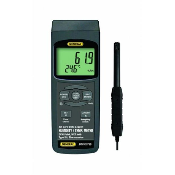 General Tools & Instruments DTH3007SD Hygromètre-Température avec Excel Formaté Enregistrement de Données Carte Sd