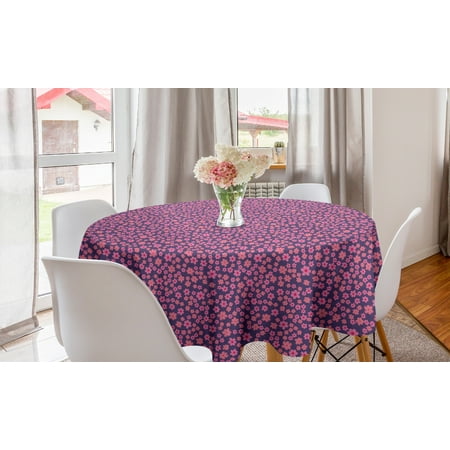 

Floral Round Tablecloth Feminine Composition with Blossoming Petals Spring Celebration Illustration Circle Table Cloth Cover for Dining Room Kitchen Decor 60 Purple Pink Coral by Ambesonne