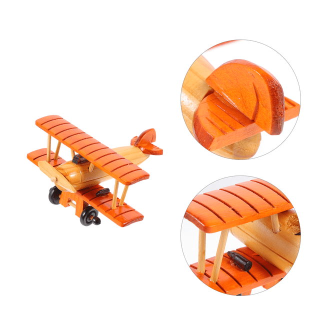 CTIRCHIU Modèle d'Avion Rétro en Bois Forme d'Avion Décor pour Café Maison Lot de 1