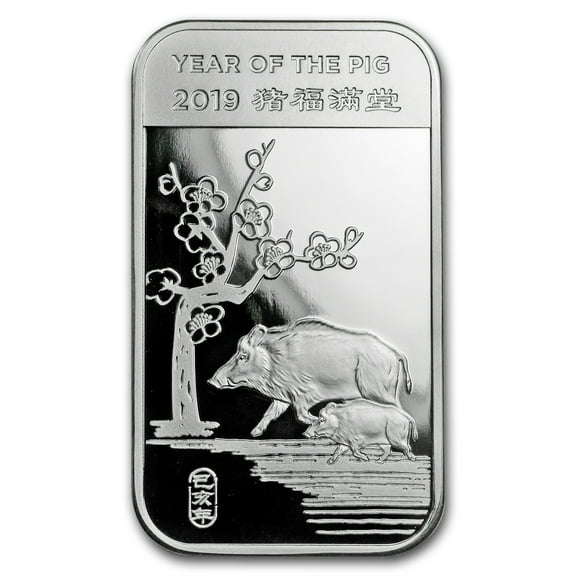 1 oz Silver Bar - APMEX (2019 Year of the Pig)