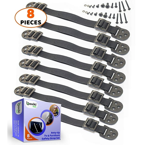 Boxiki Kids Adjustable AntiTip Furniture Anchors for Baby Proofing and