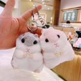 thumbnail image 2 of Llavero colgante de animales de peluche para niños, bolsa Kawaii, mochila, juguetes para niños, muñeca de hámster, regalo de cumpleaños, 10cm, 2 of 5