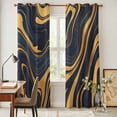thumbnail image 5 of Kitchen Curtains 84 Inch Length 2 Panels, Abstract Marble Grommets Window Treatment Curtain, Black Golden Modern Ombre Fluids Art Thermal Curtains Drapes for Living Room/Bathroom, 5 of 9