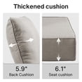 thumbnail image 5 of POCASSY 6" Thick Outdoor Chair Cushions Set of 2, 24" x 24" x 6" Outdoor Cushions for Patio Furniture, Deep Seat and High Back Cushion for Patio Rocking Dining Chair and Couch, Beige, 5 of 12