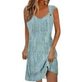 thumbnail image 1 of asddcavvf Robes pour Femmes Mode Décontractée Sans Manches Col en V Bouton Métallique, 1 of 5
