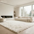 thumbnail image 3 of Ultra Soft Rug for Living Room, 8'x10' Fluffy Shag Area Rug for Bedroom, Dorm Bedside Modern Home Decor, Cream White, 3 of 8