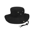 thumbnail image 1 of BRUSHED TWILL AUSSIE HAT WITH SIDE SNAPS AND CHIN CORD, Black Medium, 1 of 1