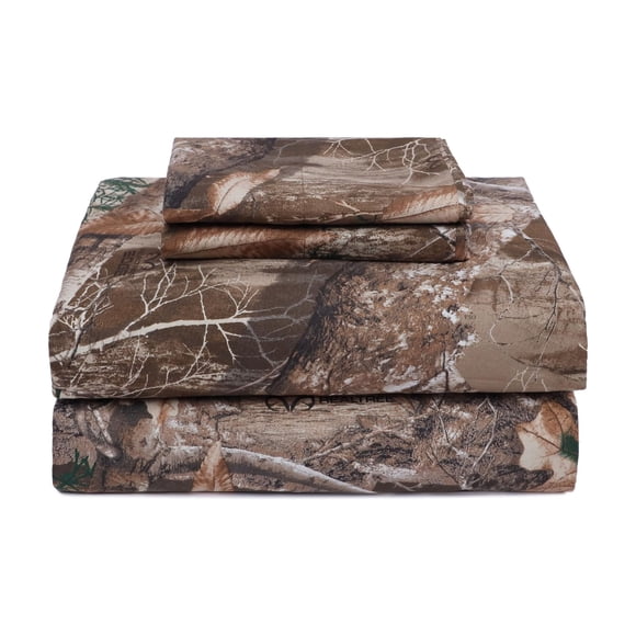 Juego de sábanas VISI-ONE Realtree Edge Full Camo de 4 piezas