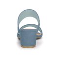 thumbnail image 4 of BLISSFUL STEP Women's Shoes Dual Straps Mid Chunky Heel Slide Sandals Haze Blue 7, 4 of 8