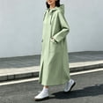 thumbnail image 4 of Women’s Long Length Heavy Duty Rain Coat Hooded Waterproof Raincoat for Outdoor Use, Wind Resistant Full Length Rain Jacket Loose Fit Adults Poncho Green, 4 of 7