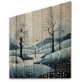 thumbnail image 2 of Designart "Blue White Modern Scandinavian Charm I" Landscapes Print on Natural Pine Wood, 2 of 5