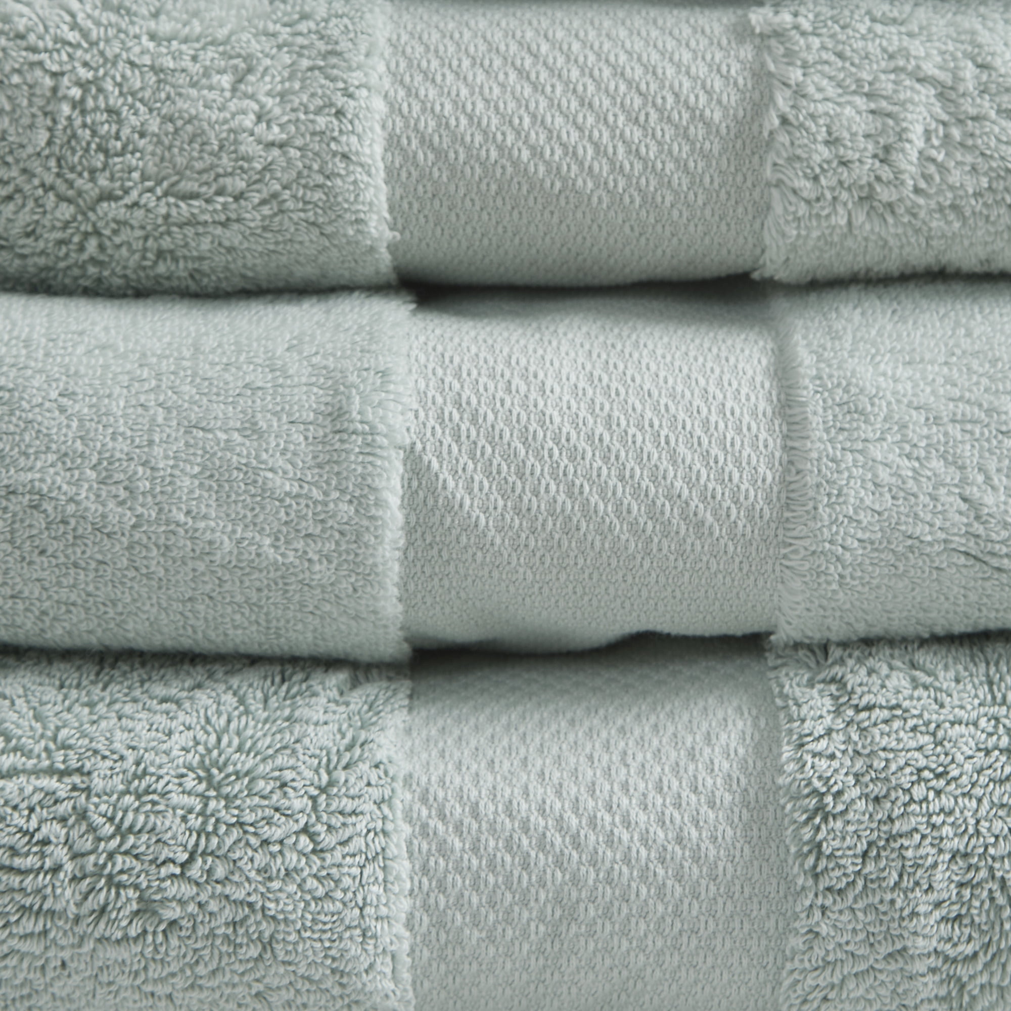 Home Essence 800gsm 6 Piece Solid Print Cotton Towel Set, Gray 