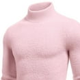 thumbnail image 5 of FRSASU Men's Turtleneck Sweaters Cozy Wool Blend Mid-Weight Slim Fit Highneck Pullover Sweaters Pink, 5 of 6