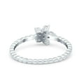 thumbnail image 3 of Simulated Cubic Zirconia Size-5 Flower Wedding Ring Band 925 Sterling Silver, 3 of 7