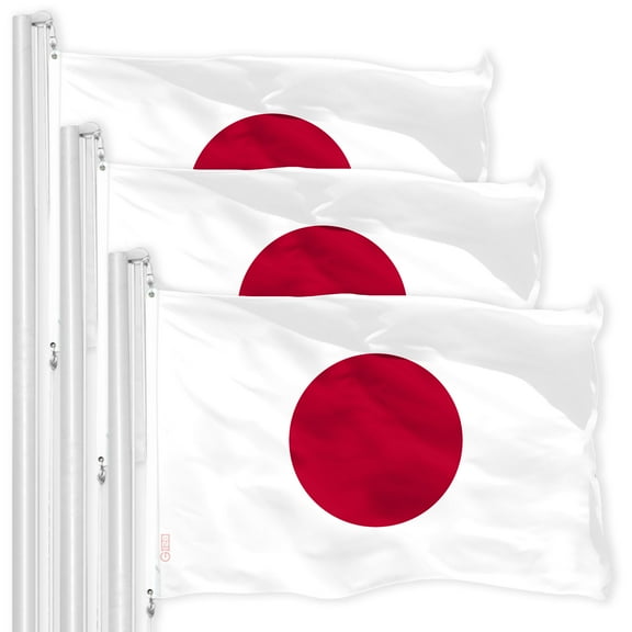 Japan Japanese Flag 3x5FT 3-Pack 150D Printed Polyester By G128
