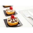 thumbnail image 4 of 2.75 Inch x 2.75 Inch Mini Plastic Plates, 100 Raised Edge Dessert Plates - Mini, Disposable, Black Plastic Square Plates, For Appetizers, Desserts, Or Samples, For Parties Or Events - Restaurantware, 4 of 4