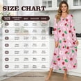 thumbnail image 6 of Tutolipy Cherry Printed Nightgowns for Women Long Sleeve Loungewear V Neck Sleepwear Full Length Nightshirts for Fall Winter, XL, 6 of 6
