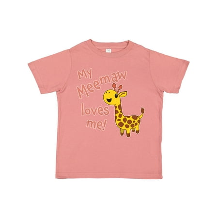 

Inktastic My Meemaw Loves Me- Cute Giraffe Gift Toddler Boy or Toddler Girl T-Shirt