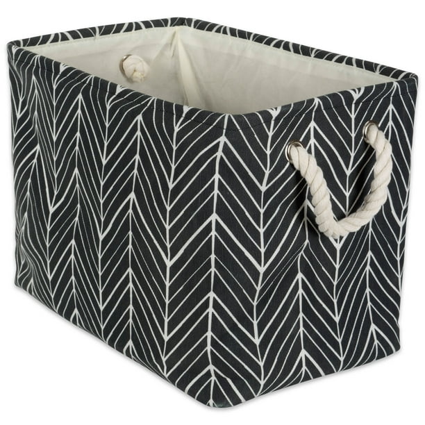DII Herringbone Decorative Bin, Large, 100 Polyester, Multiple Colors/Sizes