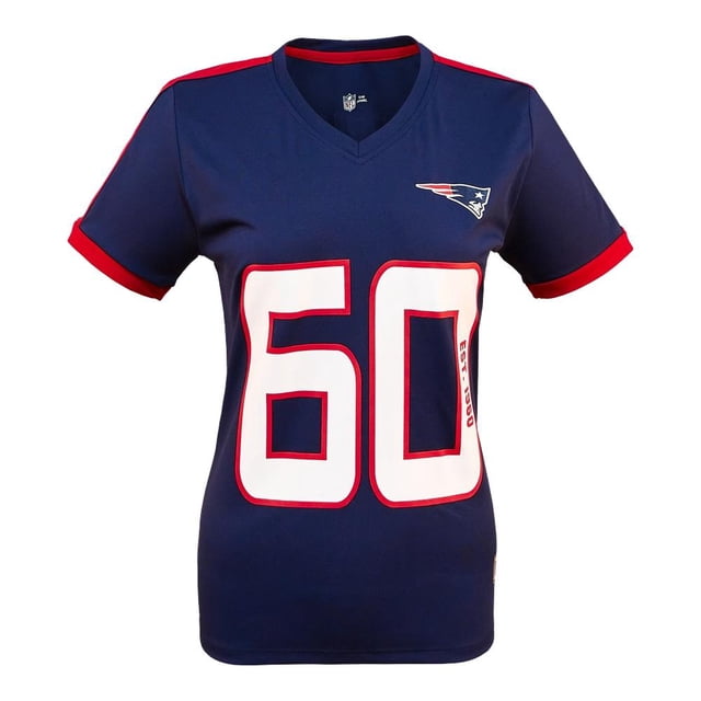 Playera NFL Talla G Manga Corta New England Patriots Azul Marino para Mujer