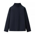 thumbnail image 4 of YueHuiYing Women's Fashion Stand Collar Double Breasted Short Button Trendy Outwear Winter Coat, 4 of 9