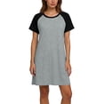 thumbnail image 6 of Edvintorg Women Pregnancy Dress Fashion Color Block Crewneck Loose Pregnant Dresses Summer Short Sleeve Casual Nursing Dress Gray L, 6 of 8
