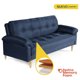 thumbnail image 2 of Sofá Cama Makora Salam con Memory Foam Color Azul Lino Respaldo Reclinable de 3 Posiciones, 2 of 7