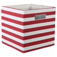 thumbnail image 1 of Design Imports CAMZ37908 Cube de Rangement Carré en Polyester à Rayures 13 x 13 x 13 Po. , Rouille, 1 of 10