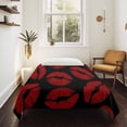 thumbnail image 4 of Red Lips Large Tapestry for Bedroom Wall Hanging Tapestry, Modern Abstract Romantic Texture Aesthetic Ceiling Backdrop Tapestries Poster Blanket Wall Decor for Teens Room Living Room Dorm 85" x 90", 4 of 8