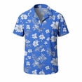 thumbnail image 5 of COSFO Hawaiian Men's Button Down Shirts Short Sleeve Summer Tops Lightweight Beach Collared Loose Fit Shirts for Men, 5 of 8