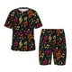 thumbnail image 1 of Fotbe Music Notes Pijama Estampada de 2 Piezas para Niños – Ropa de Dormir de Manga Corta Cómoda para Niños y Niñas, Camiseta y Shorts de Algodón-Large, 1 of 6
