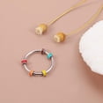 thumbnail image 4 of 925 Sterling Silver Fidget Ring Anti Anxiety Ring With Colorful Enamel Beads Stress Relief Spinner Ring For Women Men Releases Anxiety Spinning Rotate Stacking Ring Jewelry Graduation Gifts, 4 of 7