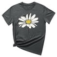 thumbnail image 5 of jtjvou Women's Casual Loose Short Sleeve Tees Floral Shirts Going out Tops for Teen Crewneck Pullover Lady Summer Trendy Fashion Dark Gray,M, 5 of 5