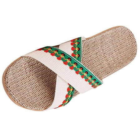 

Luiyenes Slippers For Fashion Ladies Women Breathable Bohemia Beach Slip On Shoes Casual Sandals