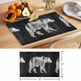 thumbnail image 6 of Black White Bear Placemats Set of 8 Farmhouse Country Vintage Wood Grain Place Mats Indoor Wipeable Table Mats Washable Cloth Dining Table Placemats for Kitchen Holiday Party Home Decor 13x19 Inch, 6 of 9