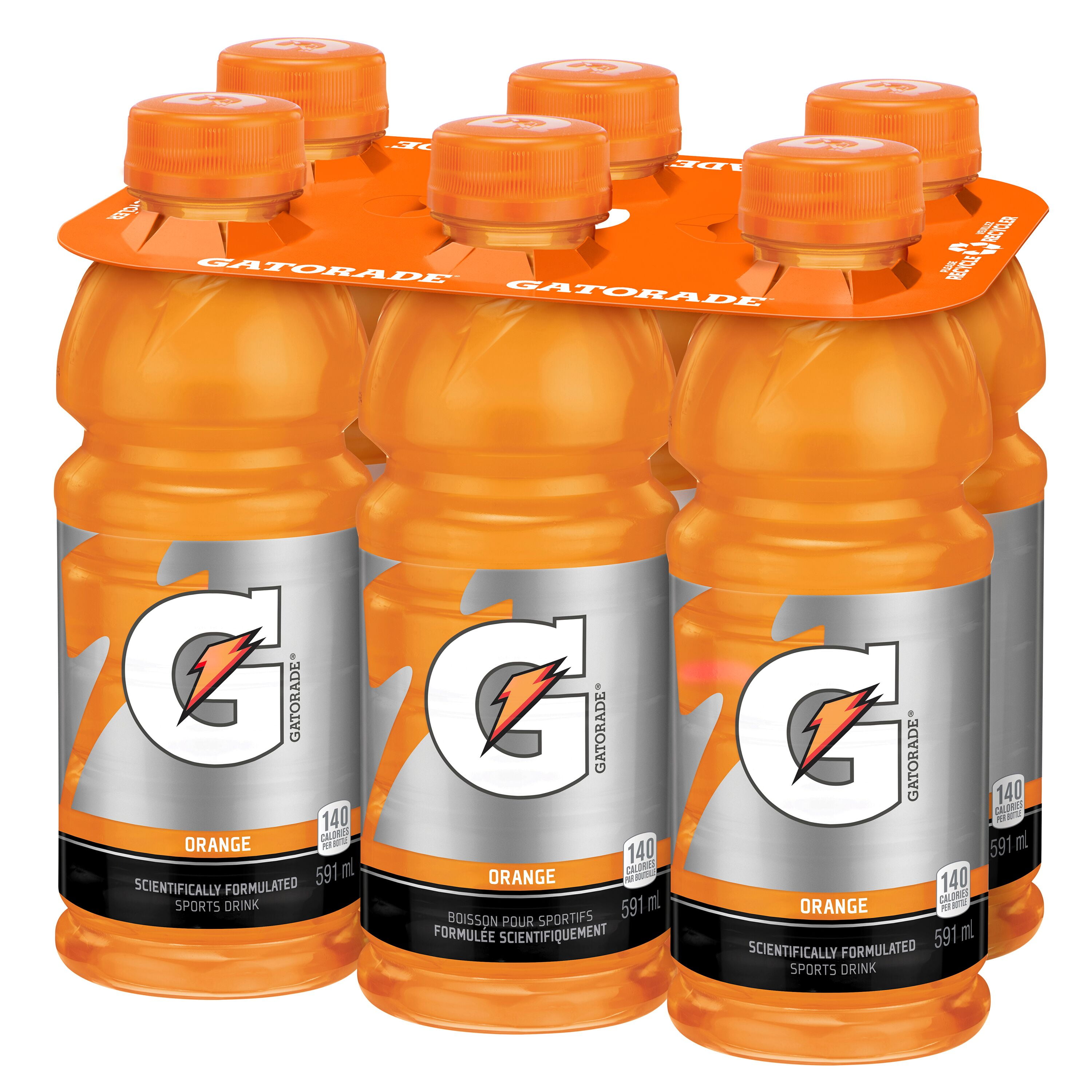Gatorade Orange Boisson pour Sportifs 6 x 591 mL, Bouteilles 6x591mL