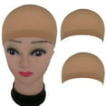 thumbnail image 6 of dianhelloya 2Pcs Elastic Lace Bandage Hairnet Breathable Mesh Wig Hat Soft Nylon Stretch Cap Brown, 6 of 8