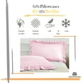 thumbnail image 4 of Grace Linen Ruffle Pillow Shams Queen Size Set of 2, 20X30 - Microfiber Soft & Breathable & smooth - Ruffle Pillowcases 20X30 - White, 4 of 7