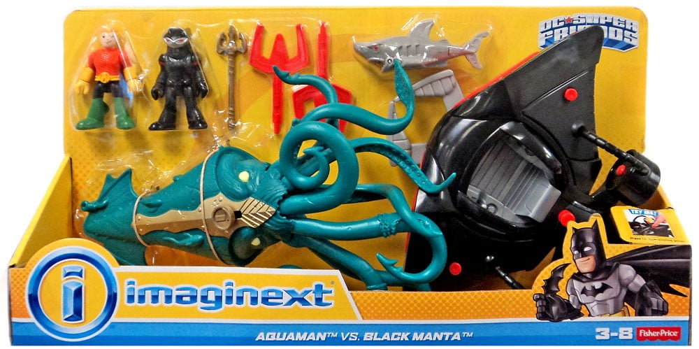 Imaginext Aquaman Black Manta & Sub Figure Set DC Super Friends Fisher-Price 