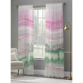 thumbnail image 4 of Pink Green Ombre Sheer Curtains for Living Room Bedroom Abstract Modern Art Fluid Striped Sheer Curtains 96 Inch Long 2 Panels Set Light Filtering Curtain Window Treatments Drapes for Dining Room, 4 of 6