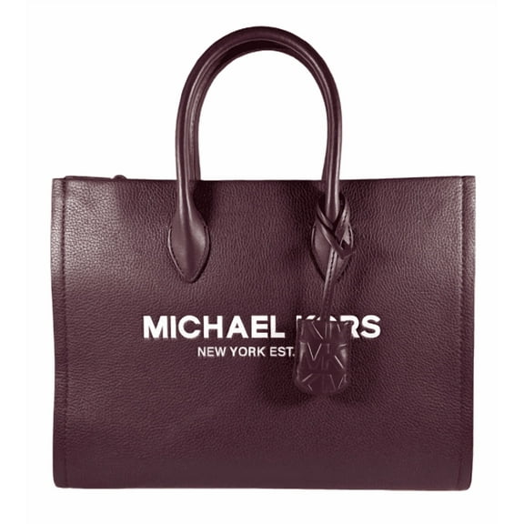Michael Kors Women's Mirella East West Merlot Leather Shoulder Tote Bag