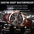thumbnail image 4 of POEDAGAR Men Watches Top Brand Luxury Leather Wristwatch Sport Chronograph Waterproof Luminous Quartz Military Watch for Men, 4 of 5