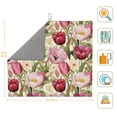 thumbnail image 3 of Honeii Tulips Flowers for Dish Drying Mat for Kitchen Counter, Non-slip Rubber Backed, Hide Stain Kitchen Super Absorbent Draining Mat, Dish Rack Pad, 3 of 8