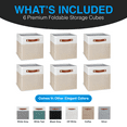 Pomatree 13x13 Storage Cubes 6 Pack Linen Fabric 13 Inch Cube