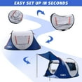 thumbnail image 3 of Pop-up Tent, 3 Person Camping Tent, Instant Portable Beach Tent, Easy Pop Up Shade Tents 2 Doors for Camping Hiking & Traveling with Carrying Bag, 3 of 7