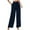 Navy, variant on Lenpel Wide Leg Pants for Women Elastic High Waisted Adjustable Tie Knot Loose Casual Trousers Business Work Pants with Pockets