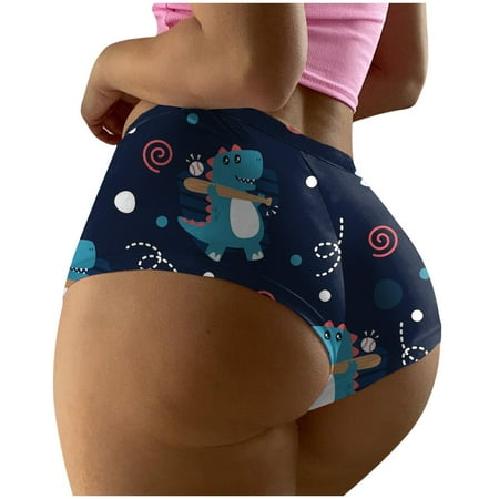 GHSOHS Womens Underwear Thongs Panty for Women Sexy Lingerie Women s Fashion Sexy High Wais Underwear Printed Seamless Breathable Underwear Sexy Briefs Panties Underpants Hipster Panty Blue Panty 2XL