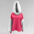 thumbnail image 6 of cocolona Womens Fuzzy Hoodies Fall Winter Warm Fleece Long Sleeve Patchwork Hooded Sweatshirts Fashion Casual Loose Pullover Hoodies, 6 of 7