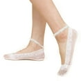 thumbnail image 2 of IDALL Socks for Women,No Show Socks 1 Pairs Women's Pearl Lace Breathable Ballerina Non Slip Transparent Low Crew Socks,Ankle Socks White, 2 of 7