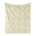 thumbnail image 1 of Floral Soft Flannel Fleece Throw Blanket, Summer Kitchen Design Cartoon Shaped Little Flowers Daisy Print, Cozy Plush for Indoor and Outdoor Use, 50" x 60", Pale Green Yellow, by Ambesonne, 1 of 6